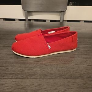 Toms Red Canvas Women's Flats